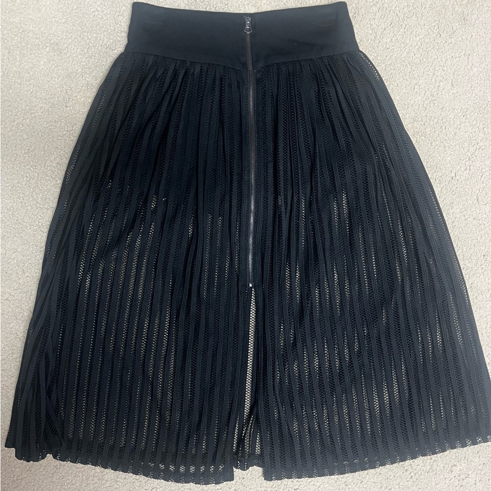 Zara Black Mesh A-Line Skirt